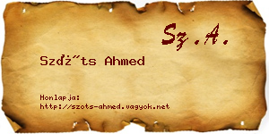 Szőts Ahmed névjegykártya